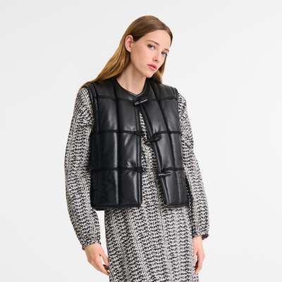 null Sleeveless cardigan, Black