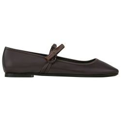 Roseau Ballerinas , Ebony - Leather