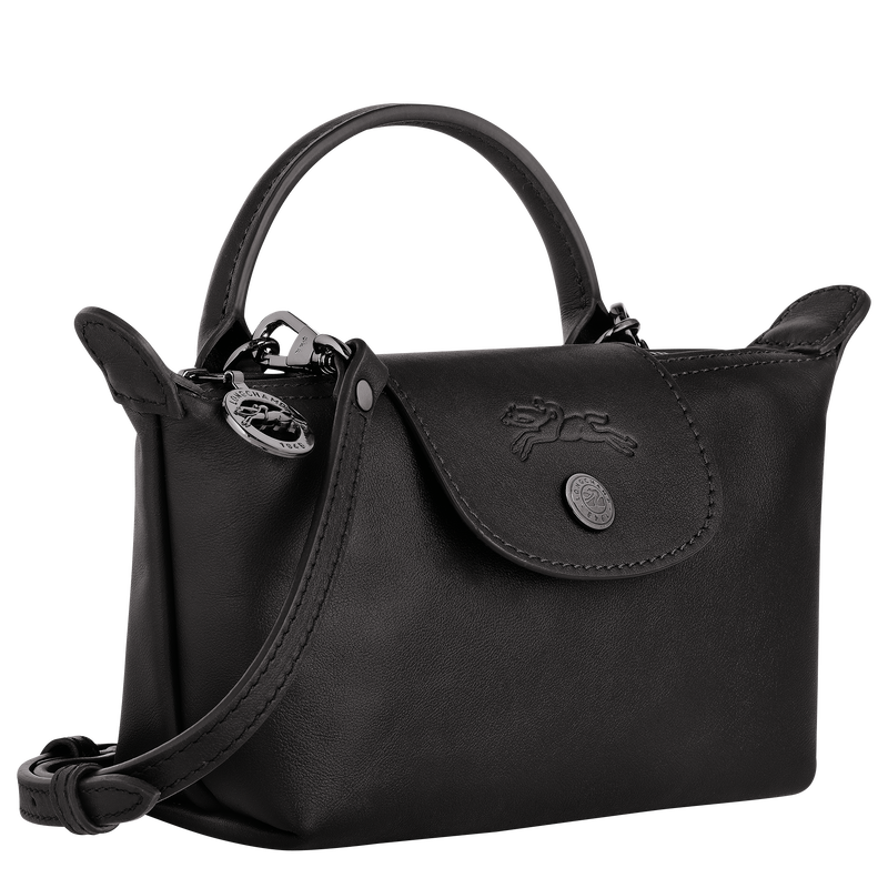 Le Pliage Xtra XS Pouch , Black - Leather  - View 3 of  5