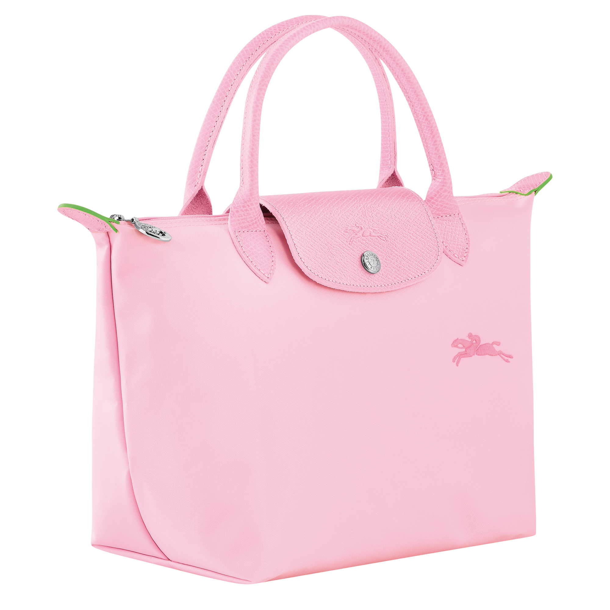 Le Pliage Green Pouch with handle Pink - Recycled canvas