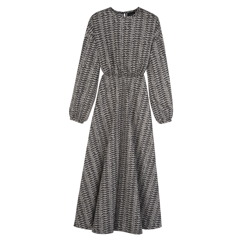 Dress , Grey - Printed poplin  - View 1 of  5