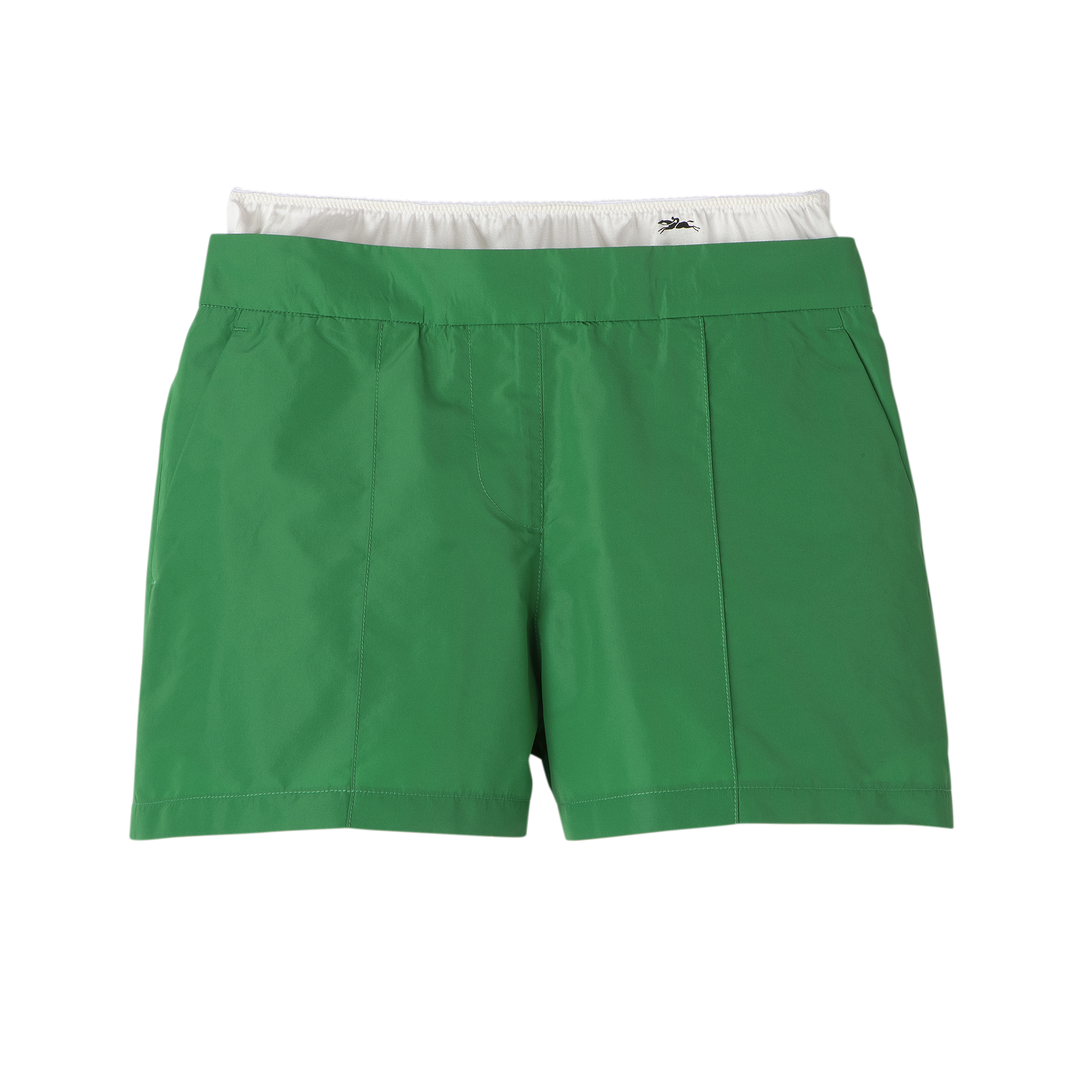 null Short pants with belt patch, Green