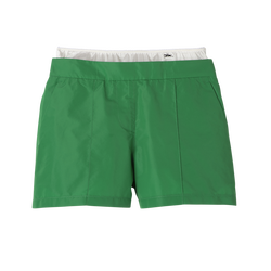 Pantaloni corti con cintura con applicazione , Taffetà tecnico - Verde