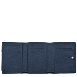 Le Foulonné Wallet , Navy - Leather