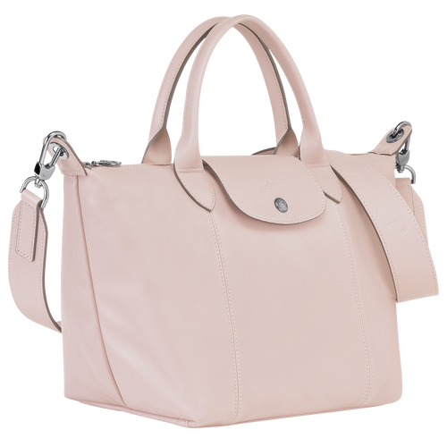 Le Pliage Cuir Top handle bag S, Pale Pink