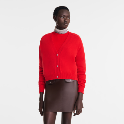 null Cardigan, Red/Navy