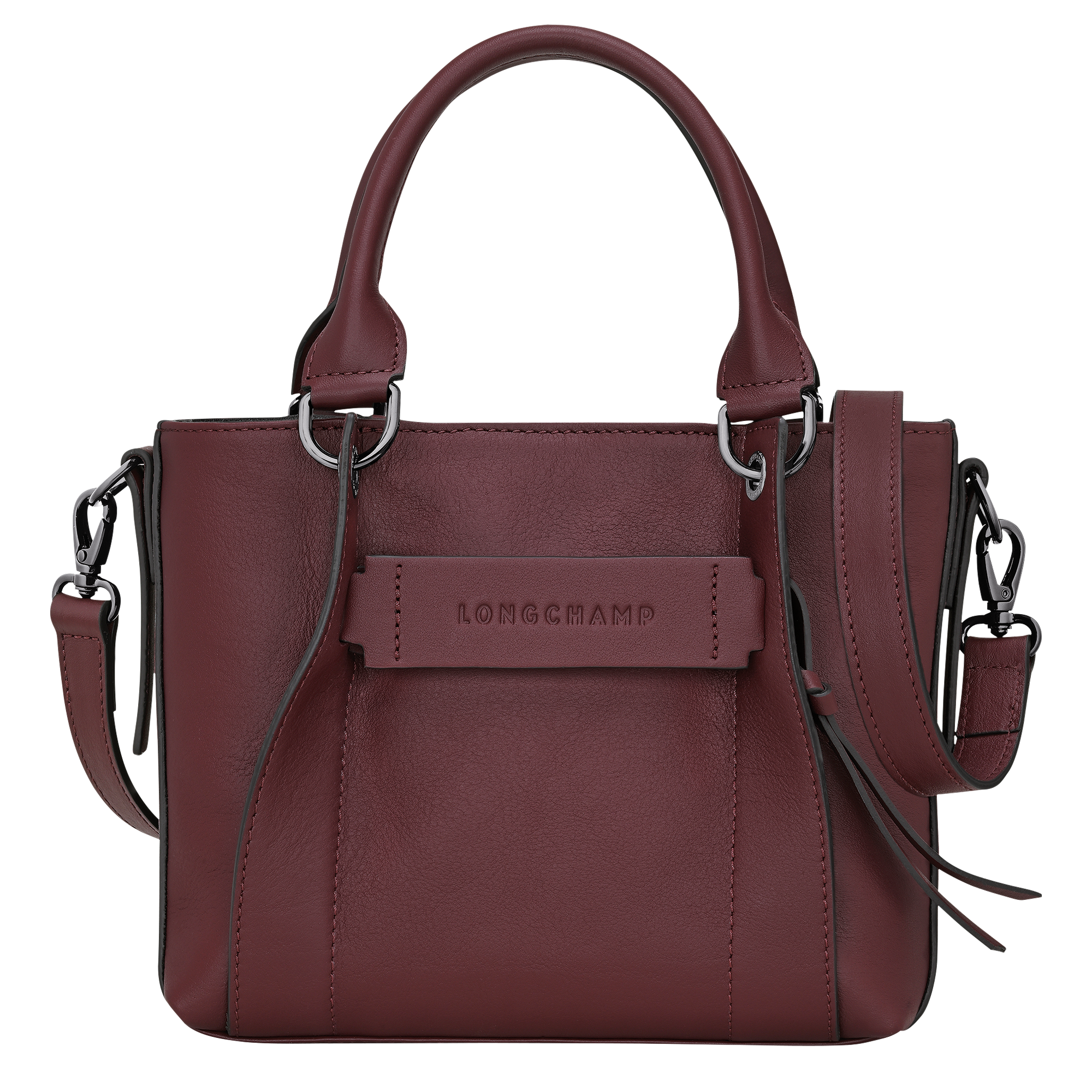 Longchamp 3D Tas met handgreep aan de bovenkant S, Bordeauxrood