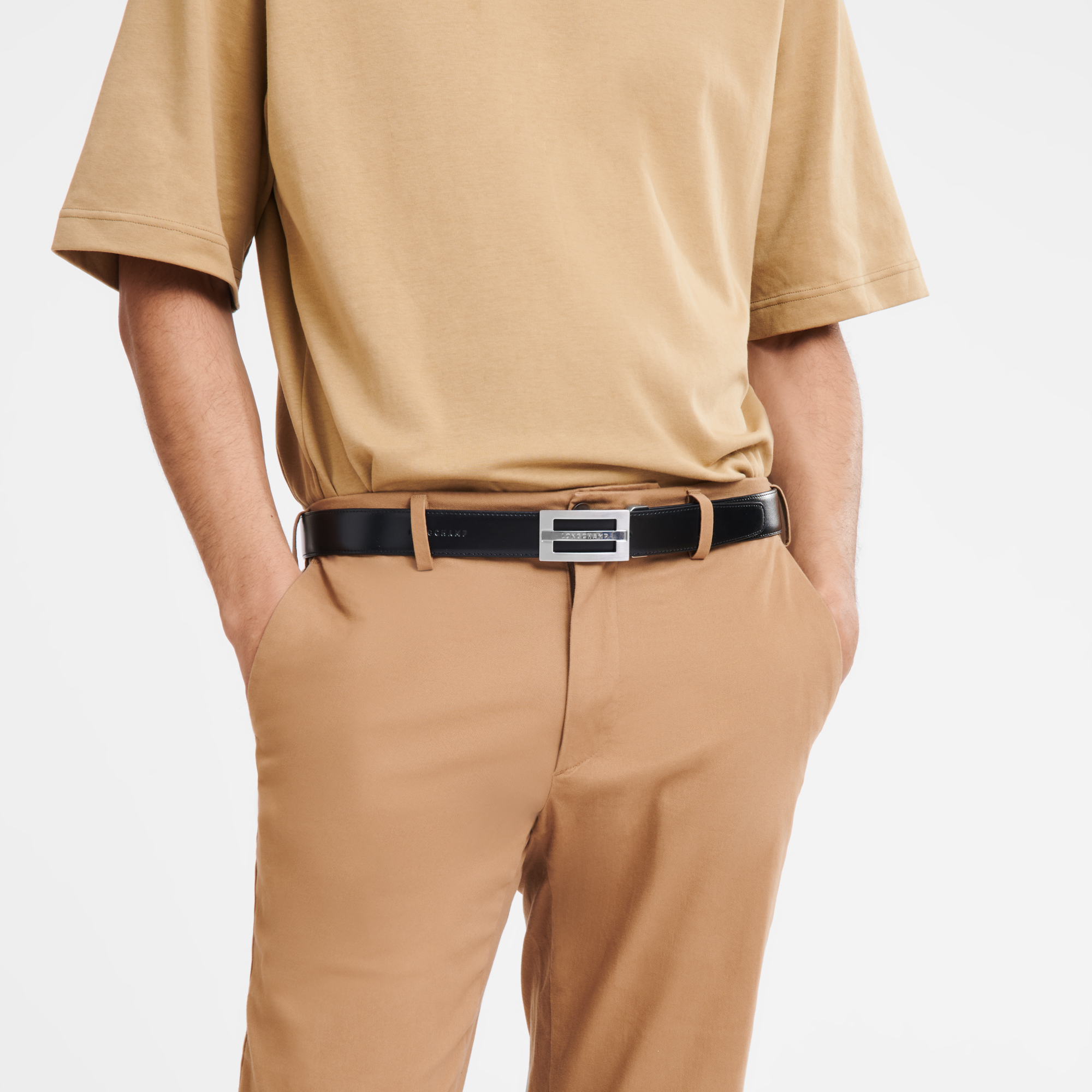 Delta Box Cinto para homem, Preto/Azul-marinho