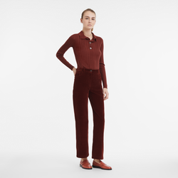 Pantalon , Velours - Acajou