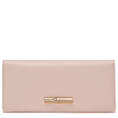 Portefeuille long &agrave; rabat Le Roseau , Cuir - P&eacute;tale