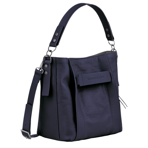 Longchamp 3D 斜背袋 S , 藍莓色 - 皮革 - 查看 3 5