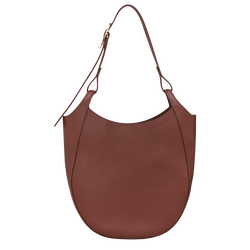 Carteira hobo L Le Foulonn&eacute; , Pele - Caf&eacute;