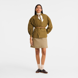 Kimono jacket , Olive - Techno taffeta