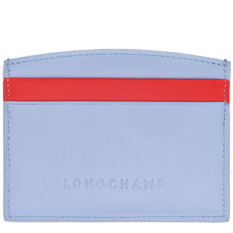 Roseau Tarjetero Cuero Azul Claro Rojo Longchamp EN