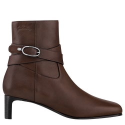 La Cavalière Heeled booties , Mocha - Leather
