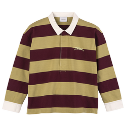 Polo shirt , Pistachio/Burgundy - Striped jersey