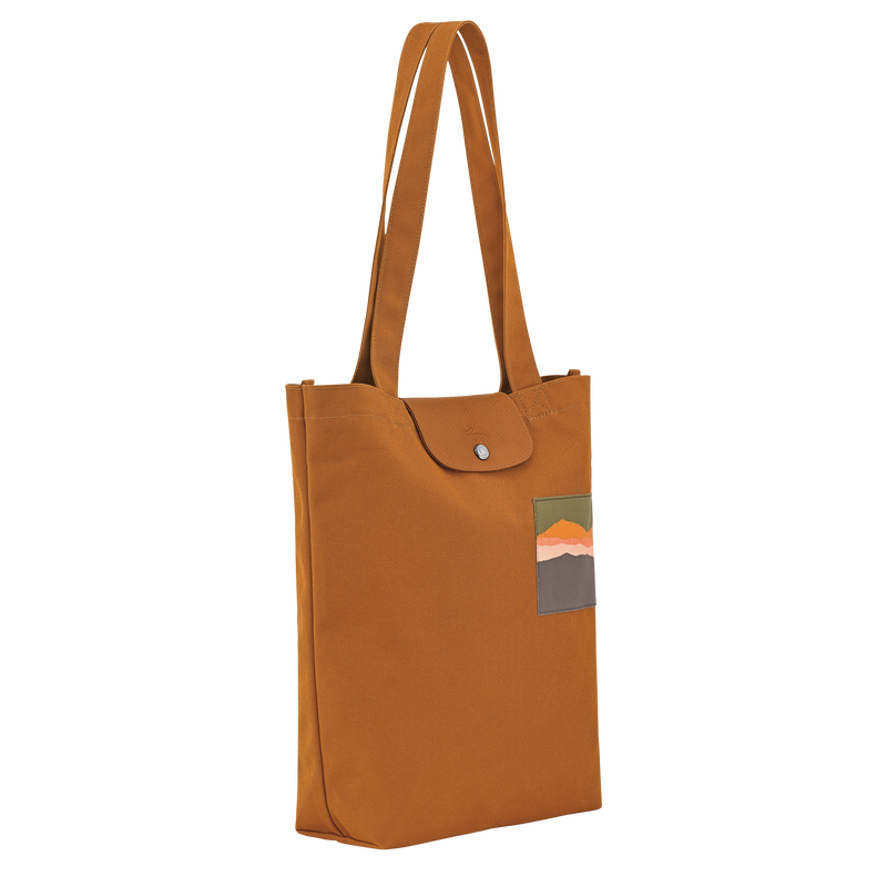 Caroline H&eacute;lain x Longchamp M Tote bag , Caramel - Canvas  - View 2 of 5