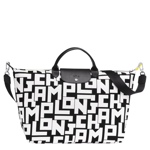 Le Pliage LGP Travel bag L, Black/White