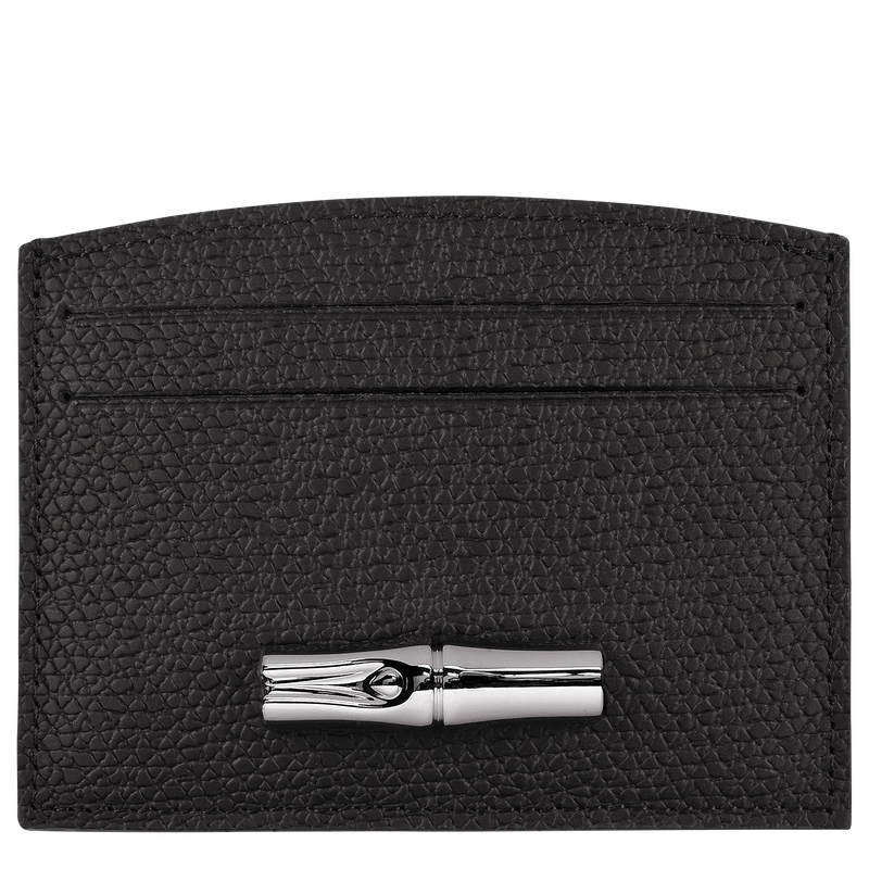 Le Roseau Card holder , Black - Leather  - View 1 of  3