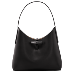 Roseau M Hobo bag , Black - Leather
