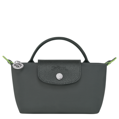 Le Pliage Green Pouch with handle, Graphite