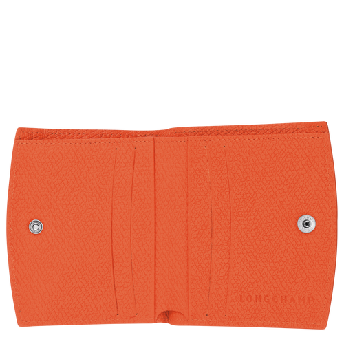Brieftasche im Kompaktformat Le Roseau , Leder - Orange - Ansicht 3 von 4
