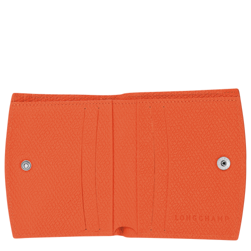 Brieftasche im Kompaktformat Roseau , Leder - Orange - Ansicht 3 von 4