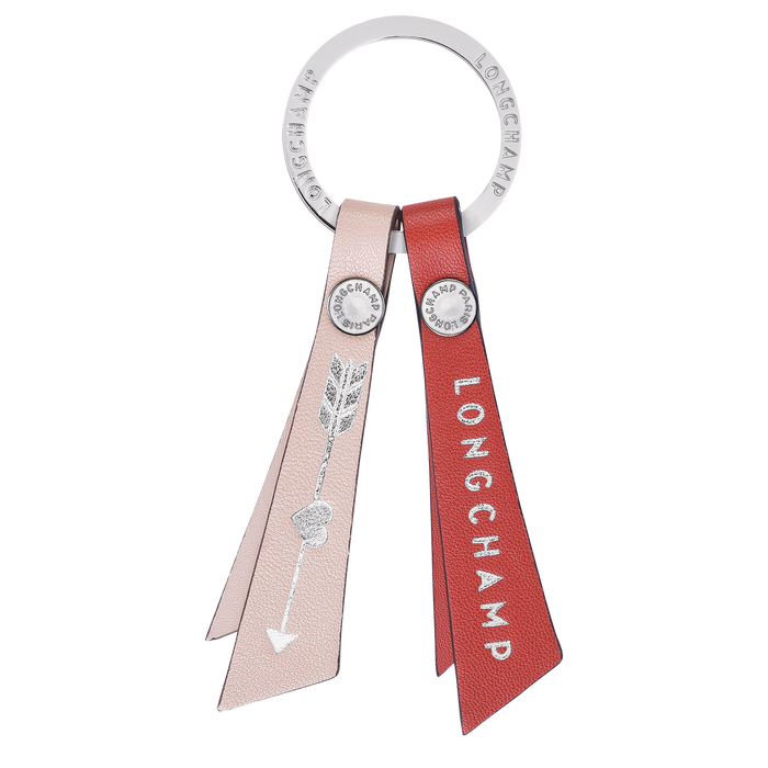Le Pliage Cuir Key-rings, Terracotta/Pale Pink