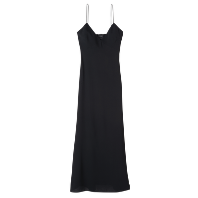 Long dress , Black - Fluid crepe