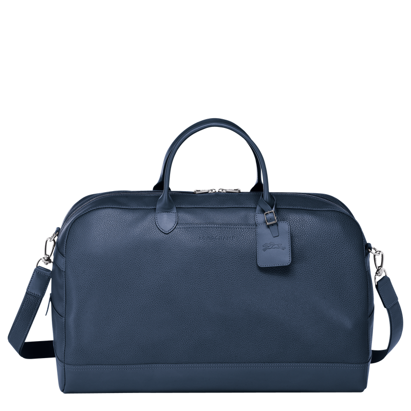 Le Foulonné M Travel bag Navy - Leather | Longchamp US