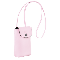 Le Pliage Xtra 裝飾皮革滾邊的手機殼, 玫瑰粉色