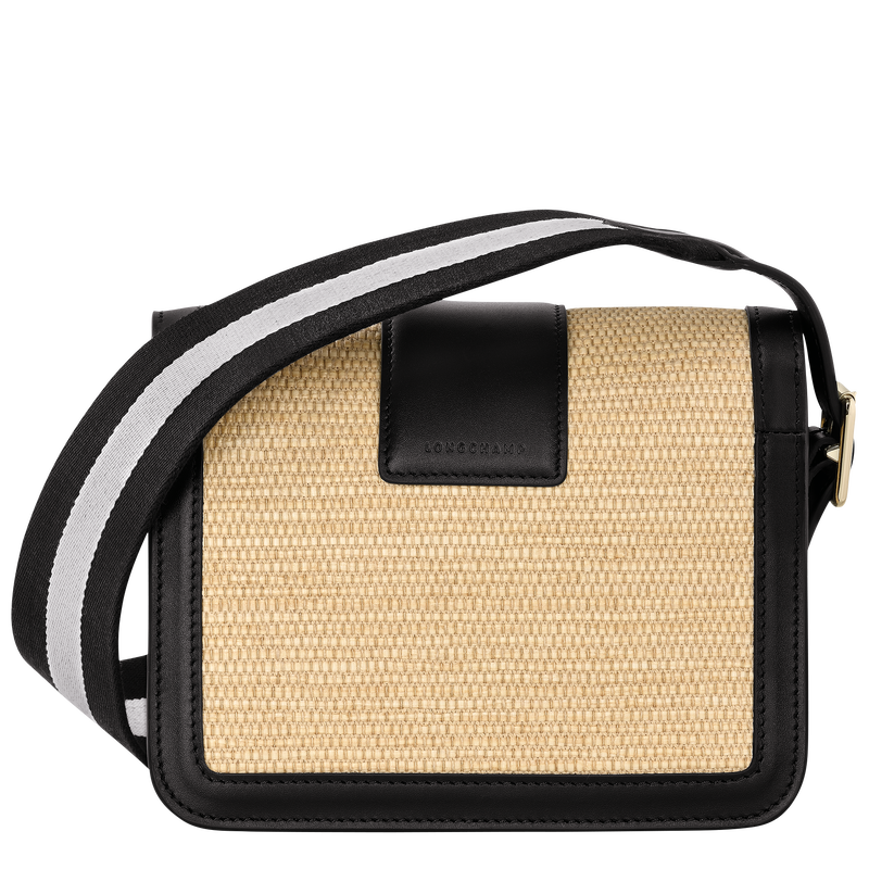 Box-Trot S Crossbody bag , Straw/Black - Canvas  - View 4 of 6