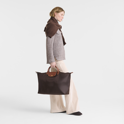Le Pliage Original L Travel bag , Mocha - Recycled canvas