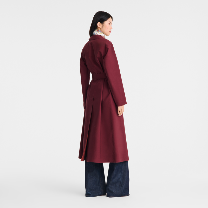Trenchcoat , Wasserabweisender technischer Canvas - Bordeaux  - Ansicht 5 von 5