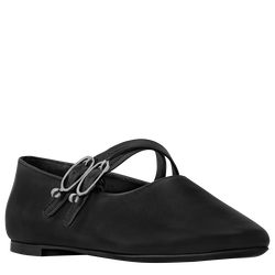 Le Foulonn&eacute; Ballerinas , Black - Leather