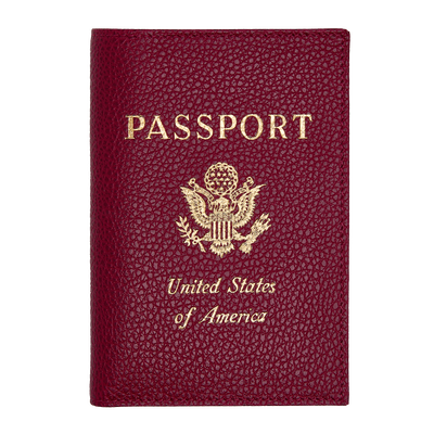 Le Foulonné Passport cover , Beetroot - Leather