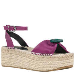 Le Roseau Wedge espadrilles , Violet - Leather