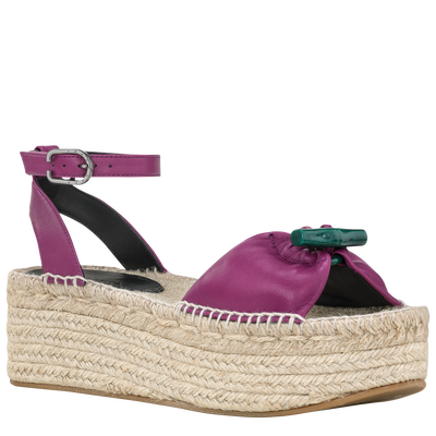 Le Roseau Wedge espadrilles , Violet - Leather