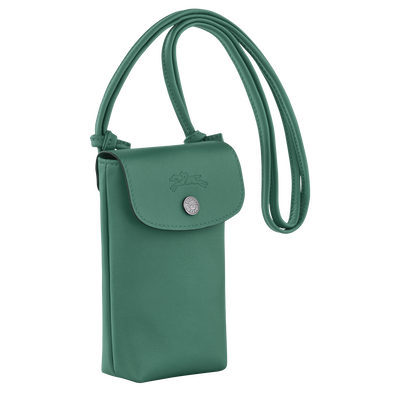 Le Pliage Xtra Phone case with leather lace, Sage