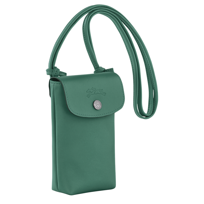 Le Pliage Xtra Phone case with leather lace , Sage - Leather  - View 3 of  4