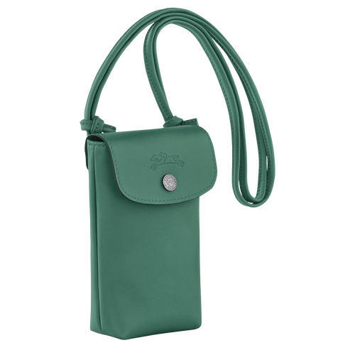 Le Pliage Xtra Phone case with leather lace , Sage - Leather - View 3 of  4