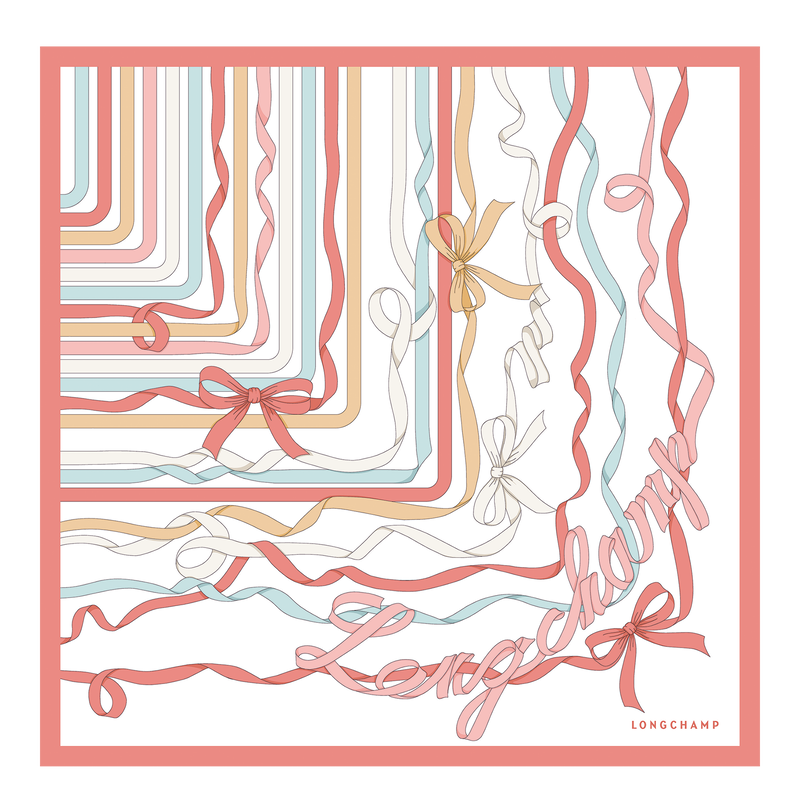 Rubans Longchamp Silk scarf 50 , Cream - Silk  - View 1 of  1