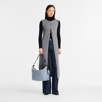 Schultertasche M Le Slouchy , Canvas - Stahl