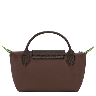 Le Pliage Green Pouch with handle, Mocha