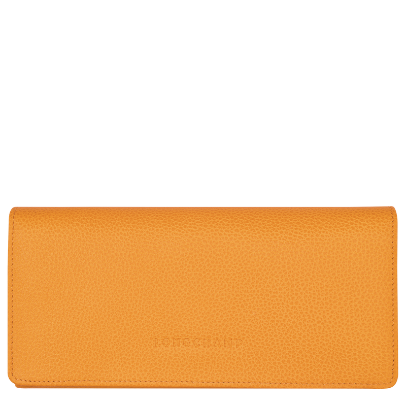 Le Foulonné Continental wallet Apricot - Leather | Longchamp US