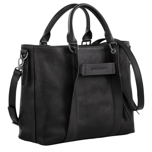 Borsa con manico L Longchamp 3D , Pelle - Nero - View 3 of  6