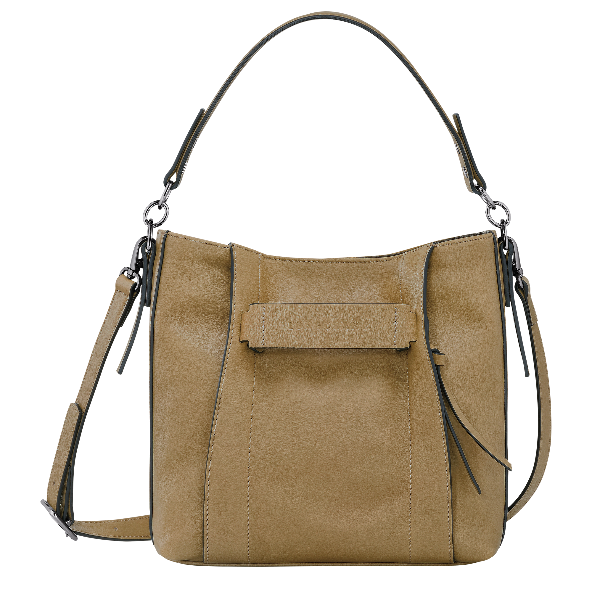 Longchamp 3D 斜背袋 S, 煙草色