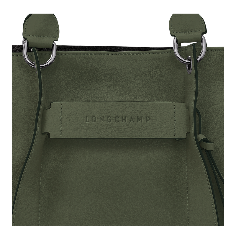 Longchamp 3D Tas met handgreep aan de bovenkant L , Kaki - Leder  - Weergave 6 van  6