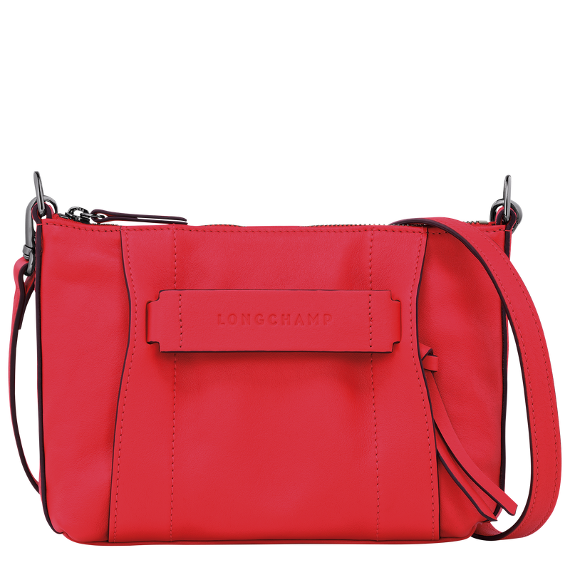 The Chain Link Leather Crossbody Red