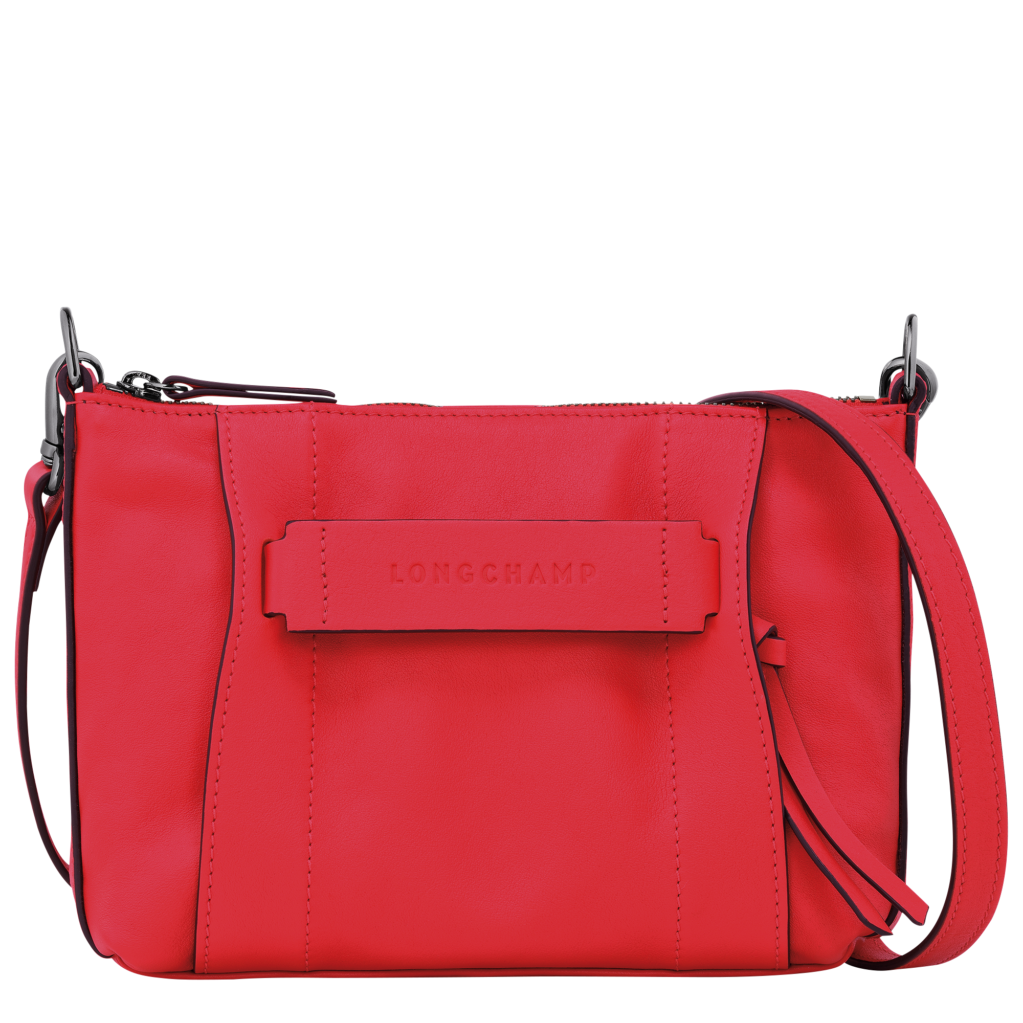 Longchamp 3D 斜背袋 S, 紅色